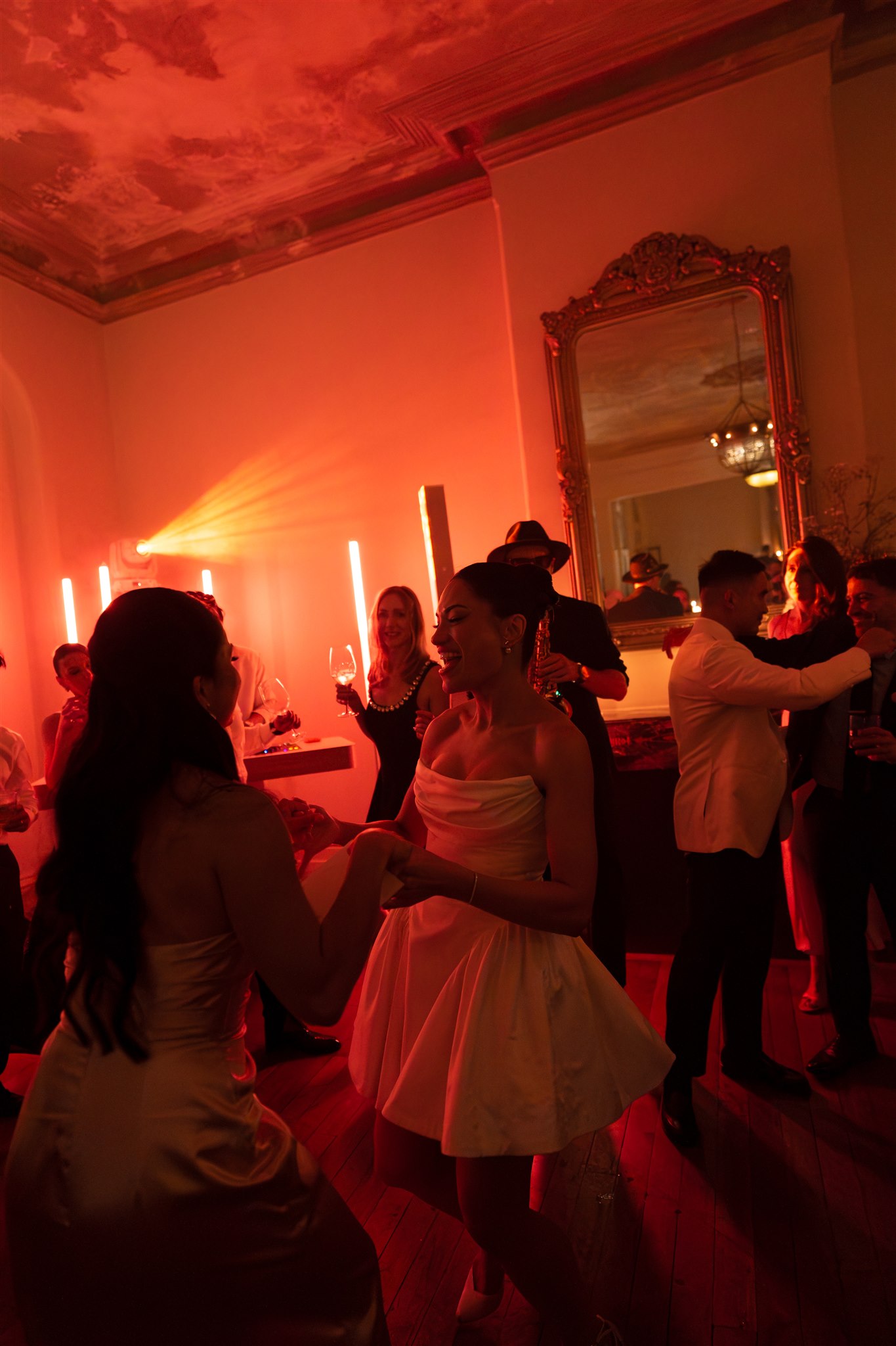 Wedding dancefloor with DJ lighting