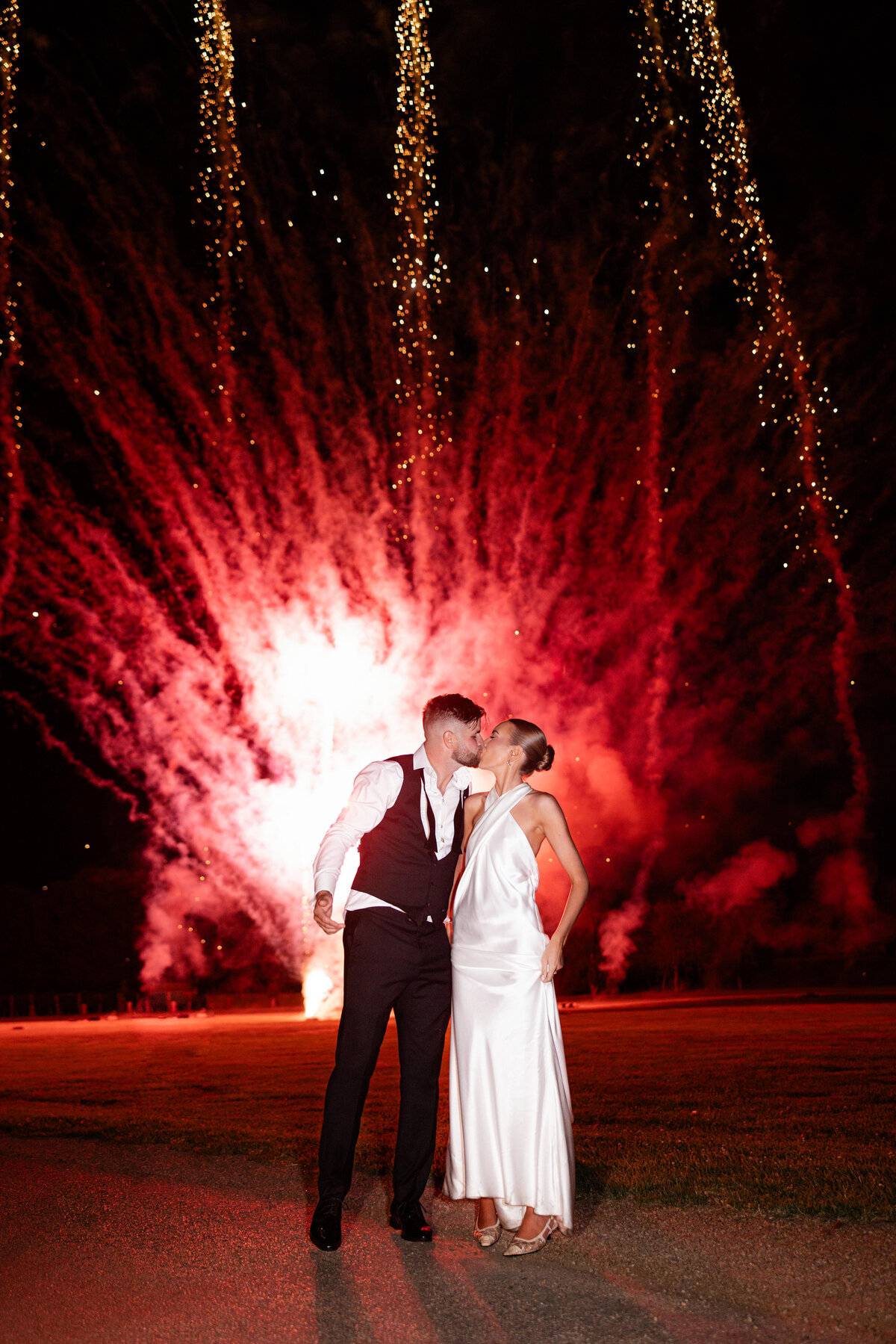 Fireworks at Jess and Max's wedding