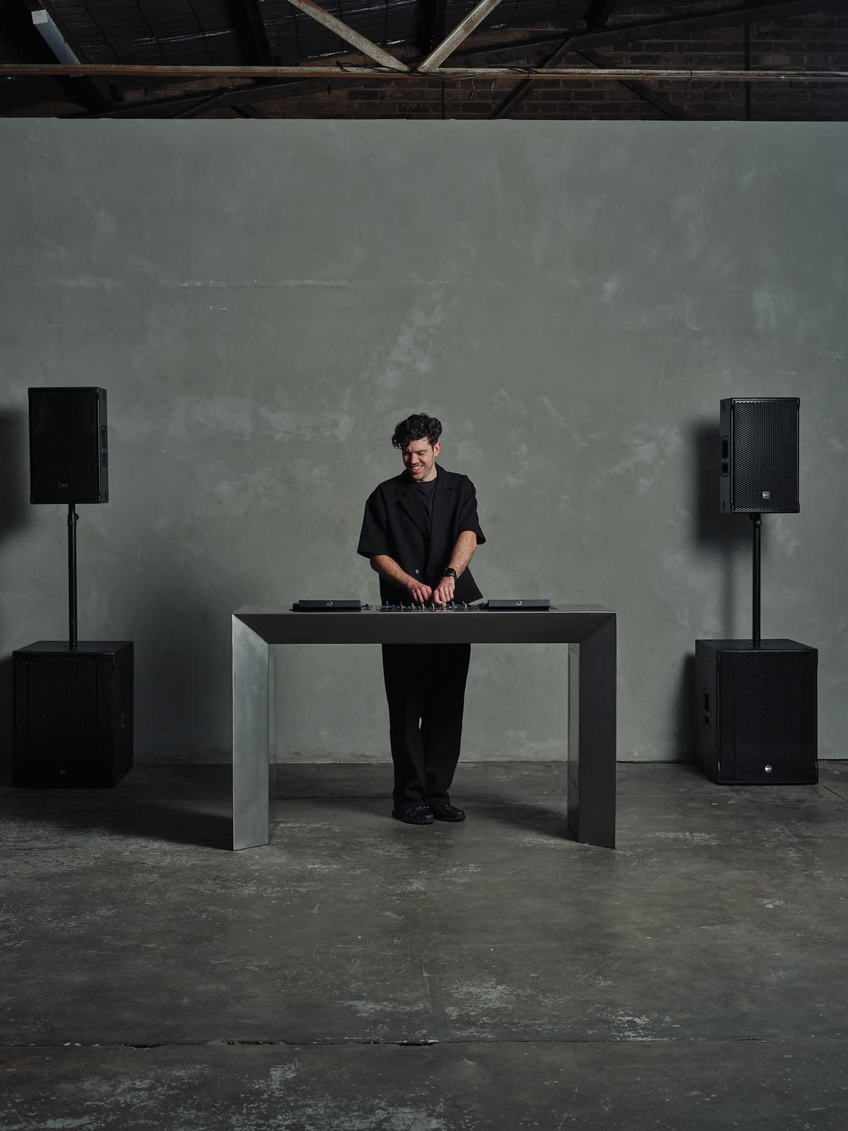 Josh behind the DJ table